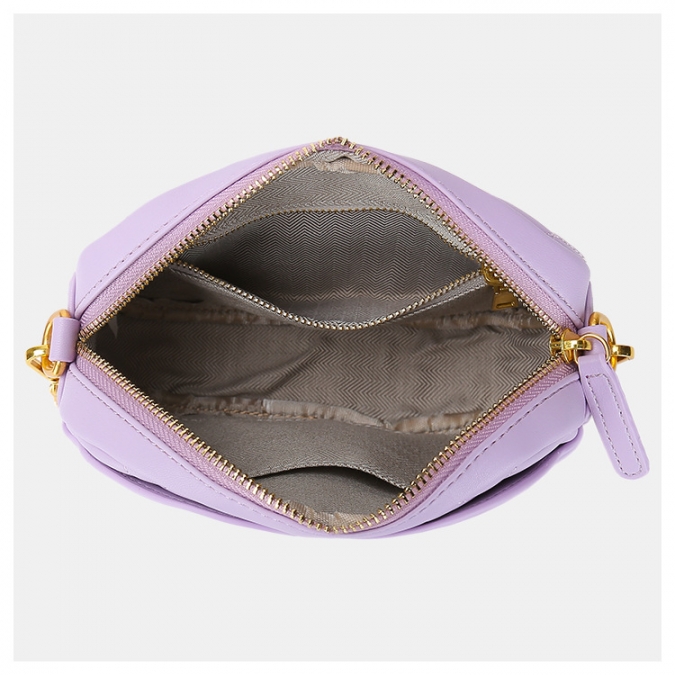 有名ブランドの豪華な紫色のビーガンレザー刺繍チェーンショルダーバッグ 