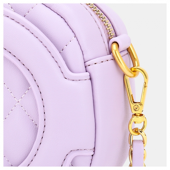 有名ブランドの豪華な紫色のビーガンレザー刺繍チェーンショルダーバッグ 