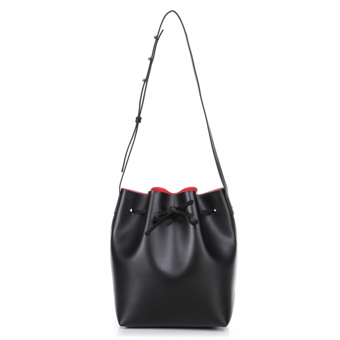 Custom Plain Vegan Leather women bucket handbag set 