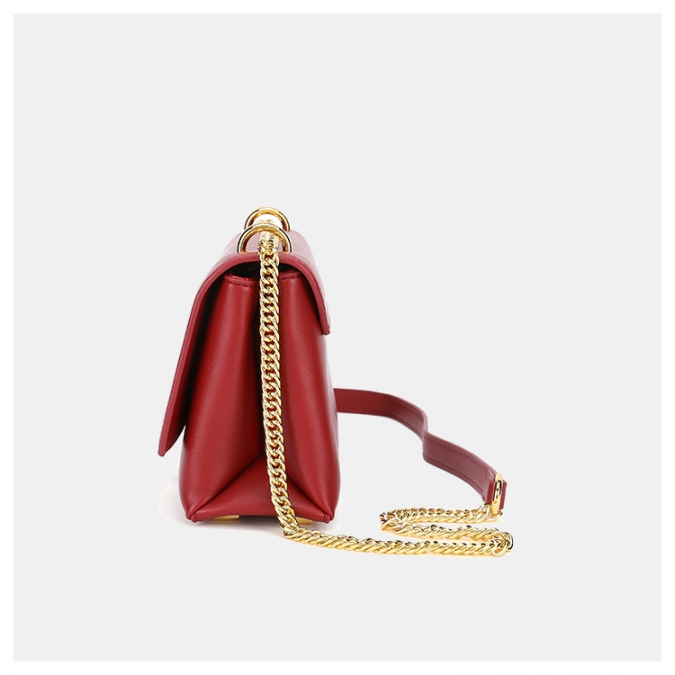 女性のためのファッションモデルビーガン赤puレザースクエアハンドバッグ 