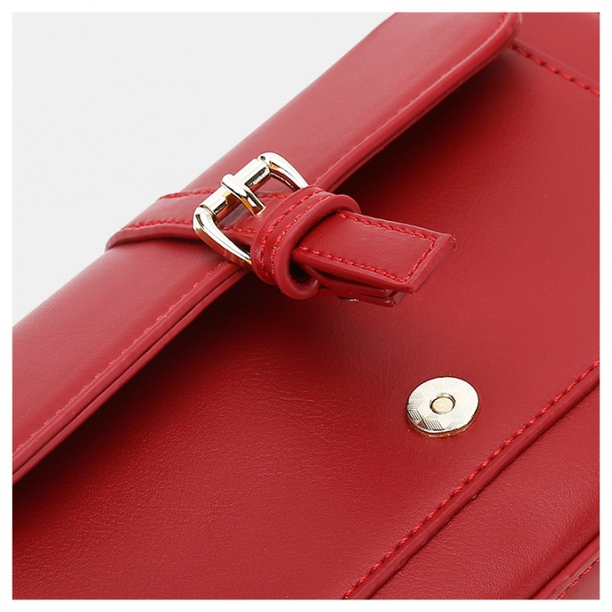 女性のためのカスタムブランドの赤いビーガンレザー脇バッグトートバッグ 