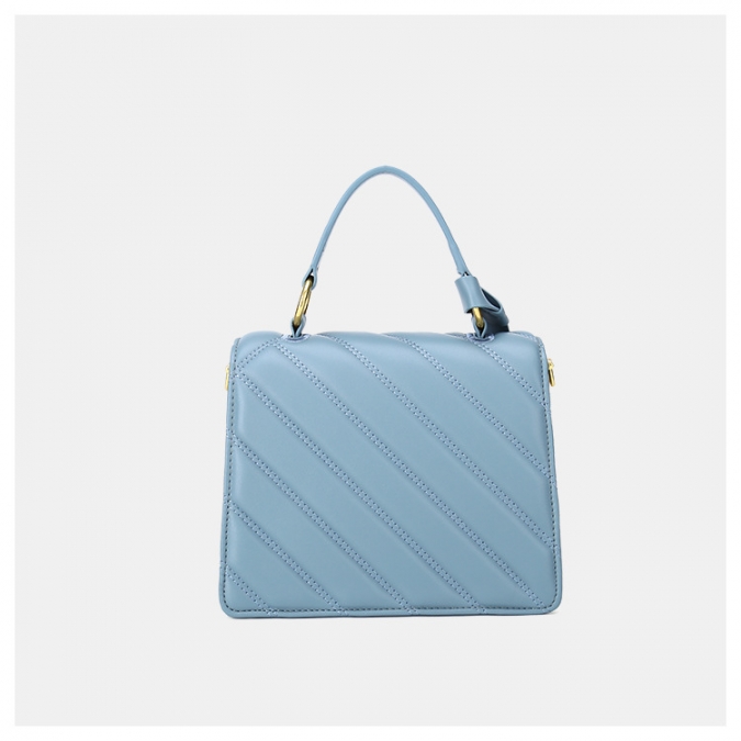 oemの青い色の女性のための滑らかな革キルティングデザインのショルダーバッグ 