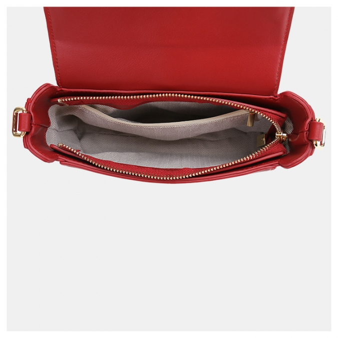 女性のためのカスタムブランドの赤いビーガンレザー脇バッグトートバッグ 
