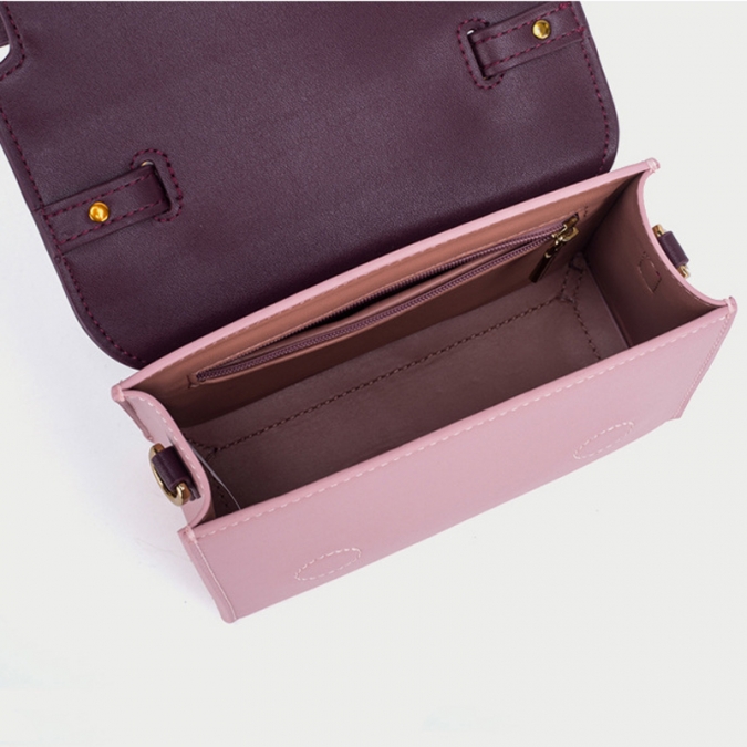 シックな紫色のビーガンレザーハンドバッグ 